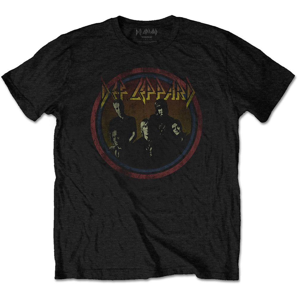 Def Leppard - Vintage Circle Herren TShirt - Schwarz